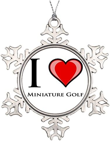 Miniature Xmas Trees Decorated Minigolf Unusual Snowflake Ornaments Goofy Love