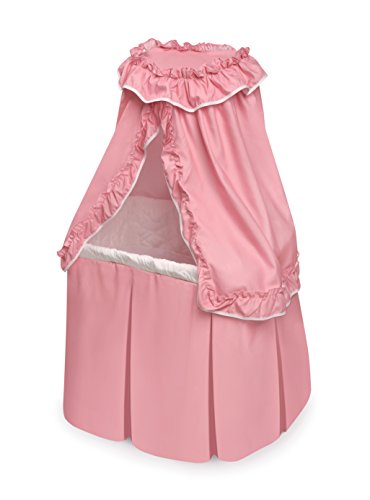 Badger Basket Kisses Rocking Doll Bassinet (fits American Girl Dolls), Pink