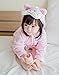 DQdq Little Girl's Unisexy Kids Coral Fleece Bathrobe Robe Pink cat