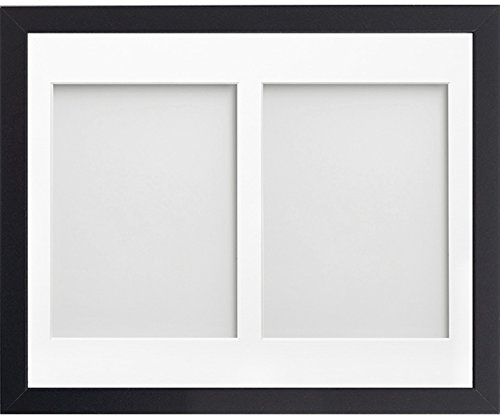 Allington Range 14x11-inch Black Picture Photo Frame with White 2-Aperture Mount for Image Size 8x6-inch