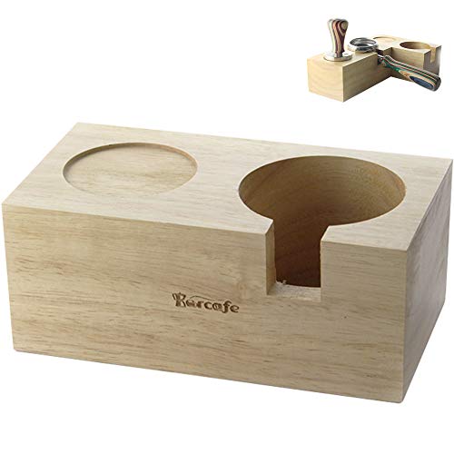 PLAFUETO Solid Wood Barista Tamp Stand Coffee Tamper Holder Rack Shelf Tamp Rest Coffee Tamping Mat Coffee Machine Tool