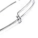 (2'',2.4'',2.6'',Each 5 pcs) 15pcs Expandable Wire Blank Bangle Bracelet for DIY Jewelry Making,Rhodium plated - For Easily Pick