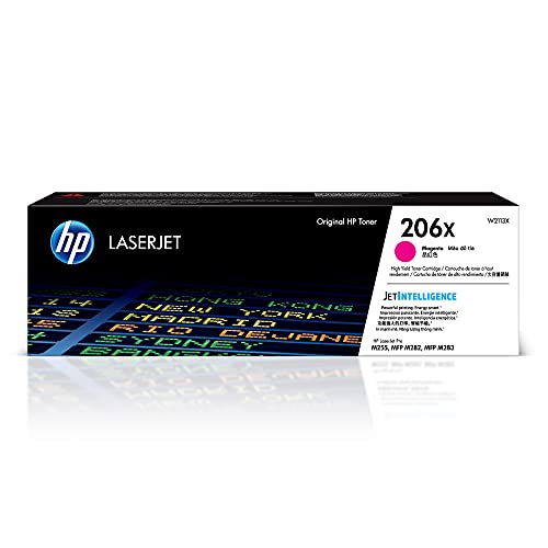 HP 206X Magenta High-yield Toner Cartridge | Works with HP Color LaserJet Pro M255, HP Color LaserJet Pro MFP M282, M283 Series | W2113X