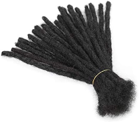 DADA 100% Human Hair Dreadlocks Extension Microlocks Sisterlocks Full Handmade Locs Large-Size(Diameter 0.8cm) 12inchs 20 Strands/pack Natural Black