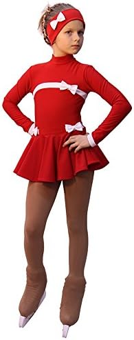IceDress Figure Skating Dress - Bows (Red and White) (CXS)