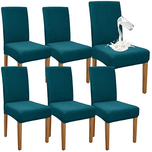 Granbest Premium Wasserdicht Esszimmerstuhl Abdeckungen Satz Von 6, Elastische Hohe Zurück Stuhlhussen Slipcover Für Esszimmer, Abnehmbaren Stuhl Schu