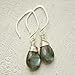 Labradorite Earrings Lotus Ear Wire Sterling Silver