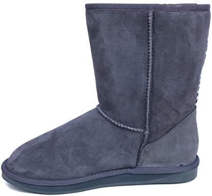 The Sydney by ZekeFeetz Traditional Short Twin-faced Sheepskin Boots (Womens 7, Dusty Gray)