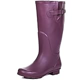 SPYLOVEBUY MEGAN Women's Knee High Flat Welly Rain Boots