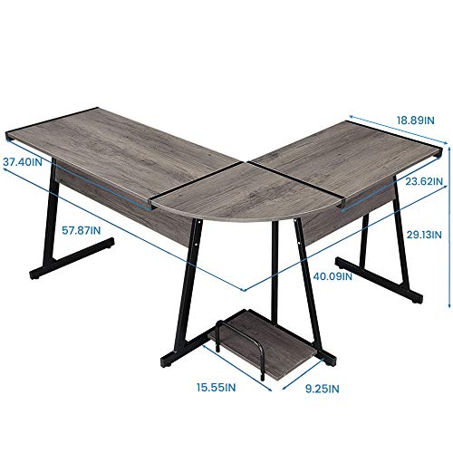 GreenForest L Shaped Desk Office Computer Desk with Keyboard Tray and