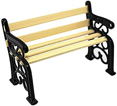 CHIKAN The New 1:12 Dollhouse Miniature Scene Park Chair Model - Simulation Dolls' House Accessories Dolls House Furniture & Decoration For Kids Children's gift Pretend Playset Toy (Black)