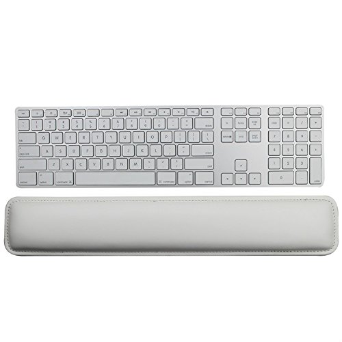 Wrist Rests,Keyboard Wrist Rest Pad,White PU Leather Palm Support Wrist Pad Wrist Cushion for Laptops/ Notebooks/ MacBooks//PC/Computer - Thumbnail 5
