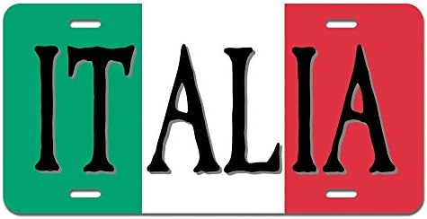Personalized Metal License Plate Italia Flag Italy Italian Custom Auto Car Tag 12 inch X 6 inch