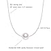 AAAA Quality Single White Round Freshwater Cultured Pearl Sterling Silver Necklace for Women 16 + 1 inches