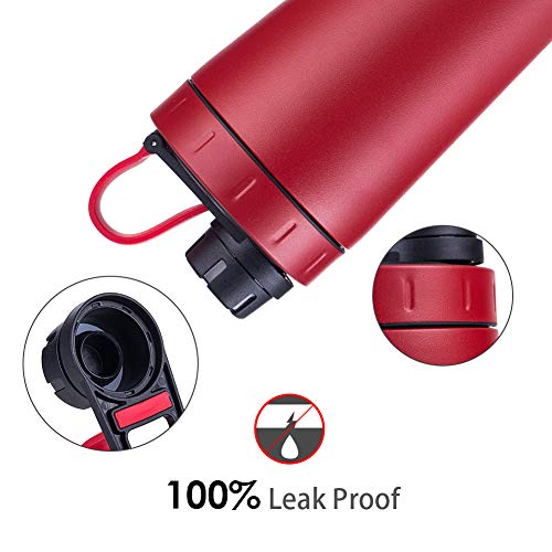 TOOFEEL Double Wall Vacuum Insulated Stainless Steel Shaker Bottle BPA Free Jug Leak and Spill Proof Protein Mixing Cup for Indoor/Outdoor Workouts