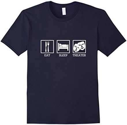 Men's Eat Sleep Theater Thespian T-Shirt Large Navy