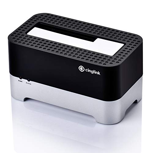 Cinolink Hard Drive Dock Docking Station USB 3.0 to SATA 2.5/3.5 Inch Hard Drive Docking Station with 3.3 Feet USB 3.0 Cable for HDD/SSD Support 8TB and UASP Fast Heat Dissipation