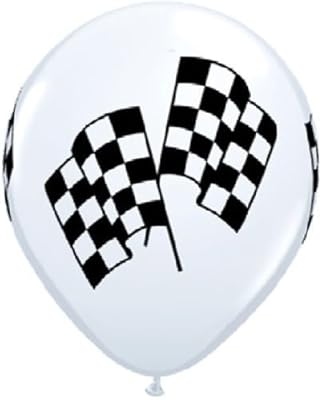 12 new LATEX BALLOONS party RACING race CHECKERED check FLAG nascar STOCK auto FAVORS party ANY occasion BIRTHDAY