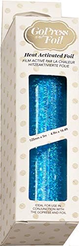 Artdeco Creations Couture Creations Foil 5"X16.4'-Cyan-Iridescent Flakes Pattern,