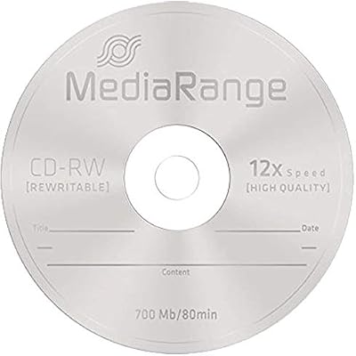 Natureinks 5 MediaRange CD-RW 12x 700MB Blank Rewritable Discs in Sleeves