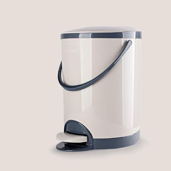 GWW Bote De Basura Plástico con El Pedal,Redonda Pedal Bin Cubo De