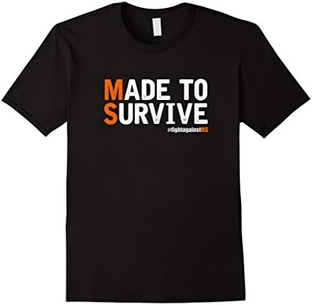 Mens MADE TO SURVIVE T-SHIRT - fight against Multiple Sclerosis XL Black