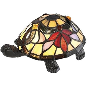 3.5" Tiffany Style Multi-Colored Turtle Shaped Table Lamp ...