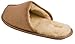 J. Fiallo Mens Fleece Lined Velour Scuff House Slipper with Classy Imprinted Emblem (L (10-11), Camel)