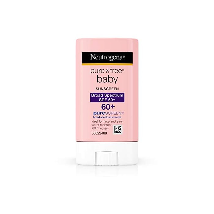 Neutrogena Pure & Free Baby Mineral Sunscreen Stick with Broad Spectrum SPF 60 & Zinc Oxide, Water-Resistant