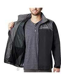 Chaqueta Impermeable Columbia Glennaker Lake con Cremallera Frontal para Hombres con Capucha Oculta