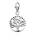 Sterling Silver Cut Out Tree of Life with Lobster Clasp Charm