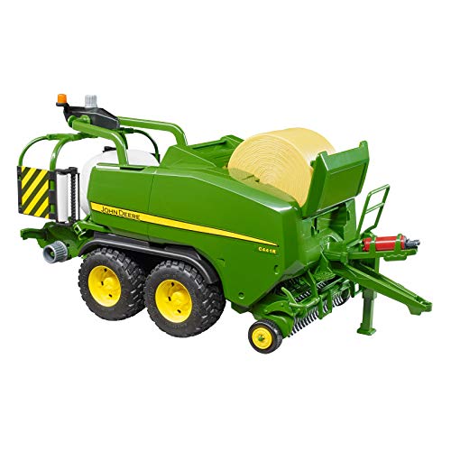 bruder 2032 John Deere Presswickelkombination C441R Traktor Rundballen Presswickel, Grün – Bild 2