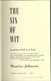 The Sin of Wit: Jonathan Swift as a Poet
