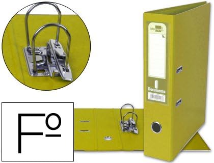 ARCHIVADOR CON CAJA AMARILLO EN TAMAÑO FOLIO (5 UNIDADES): Amazon.es: Oficina y papelería