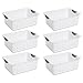 Sterilite 16248006 Medium Ultra Basket, White Basket w/ Titanium Inserts, 6-Pack primary