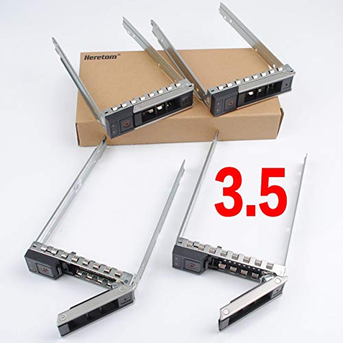 Heretom 4-PACK 3.5 inch 14th Gen X7K8W Y796F Hot Swap SAS SATA HDD Tray Caddy For Dell R240 R340 R440 R540 R640 R740 R740xd2 R6525 R7425 R7515 XC640-10
