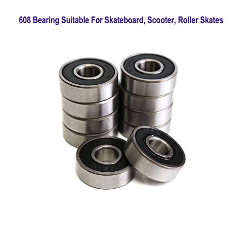 image for EXERAUO 608-2RS Bearings Skateboard Bearings Deep Groove Ball Bearings