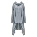Xuan2Xuan3 Womens Kangaroo Pockets Loose Hoodies Sweatshirts Outerwear Coat Dress, Gray, XX-Large