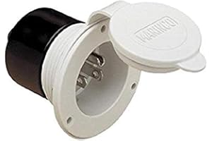 ParkPower by Marinco 150BBIW.RV RV Front Mount 15 Amp, 125V black Power Inlet