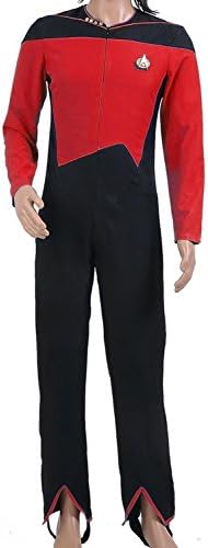 Wolfbar Men's TNG Uniform Jumpsuit Halloween Cosplay Costume Red Custom Made