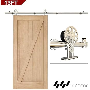 Amazon.com: WINSOON 13 FT Top Mount Stainless Steel Sliding Barn Door Hardware Track Kit, Heavy ...