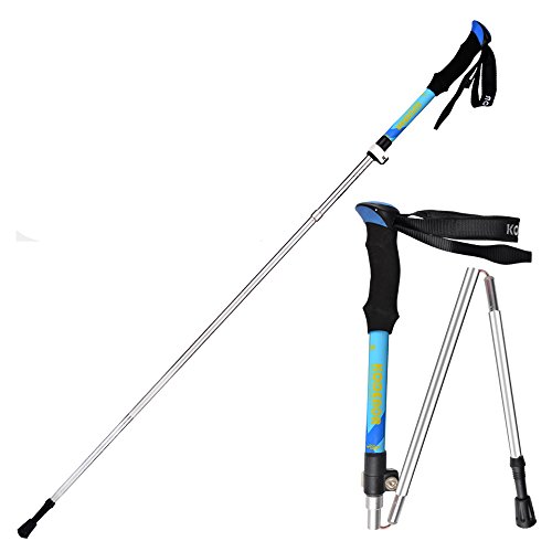 YOURJOY Folding Trekking Pole Collapsible Stick Ultralight Adjustable Alpenstocks with EVA Foam Handle,for Travel Hiking Climbing Backpacking Walking
