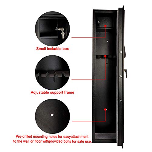 Moutec Large Electronic Rifle Safe, Quick Access 5-Gun Large Metal Rifle Gun Security Cabinet (with/Without Scope) with Pistol/Handgun Lock Box