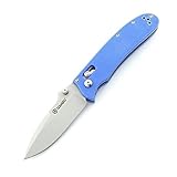 Ganzo G704-BL EDC Folding Knife Blade G10 Handle (Blue G10)