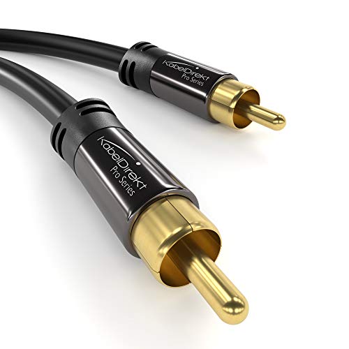 KabelDirekt 10ft long RCA/phono subwoofer lead cable, 1 to 1 RCA