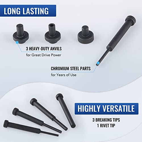 OMT Chain Breaker, 19pc Chain Brake Tool Kit with C Frame 3 Anvils 5