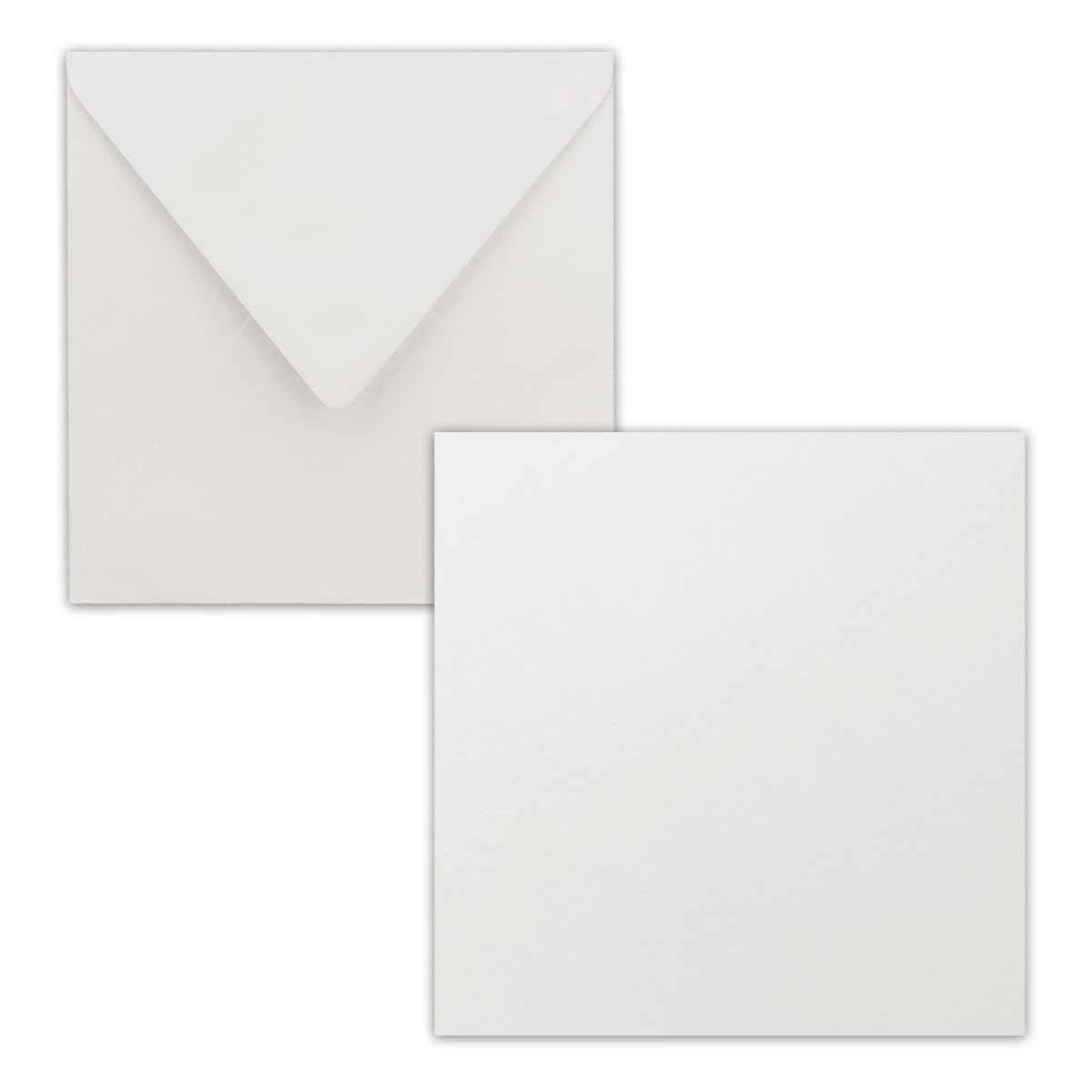 Square single card set, 15 x 15 cm, with letter envelopes, light grey, pack of 100, for greeting cards and more, FarbenFroh® by Gustav Neuser®