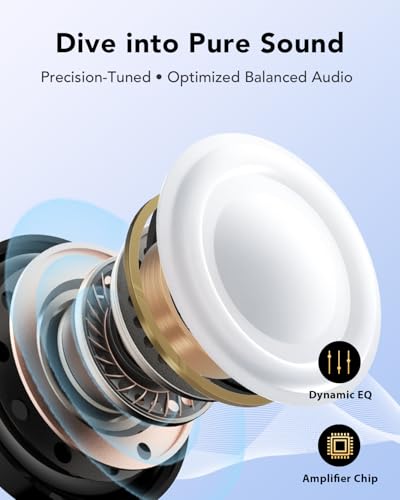 Clip On Earbuds Open Ear Earphones Wireless Headphones Bluetooth 6.0, 12mm Dynamic Drivers, 20 Hours Sports Ear buds, Air Conduction Headphones Compatible with iPhone & Android, Black