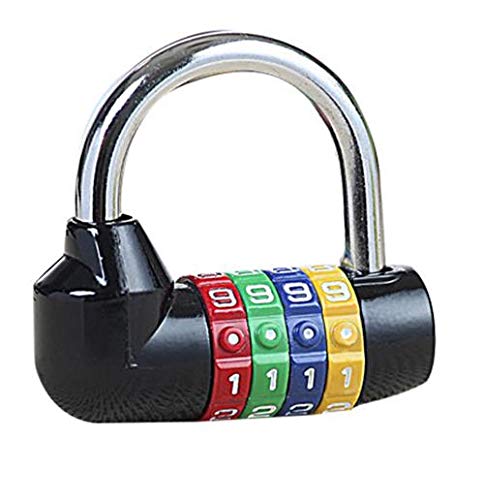 Master Lock Locker Lock Set Your Own Combination Padlock, 1 Pack, with 64mm Wide, 7.8mm Long Shackle for Gate- BLACK