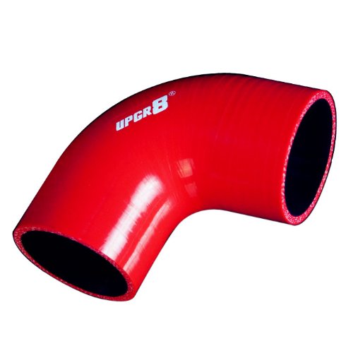 Upgr8 Universal 4-Ply High Performance 90 Degree Elbow Coupler Silicone Hose (2.75"(70MM), Red)